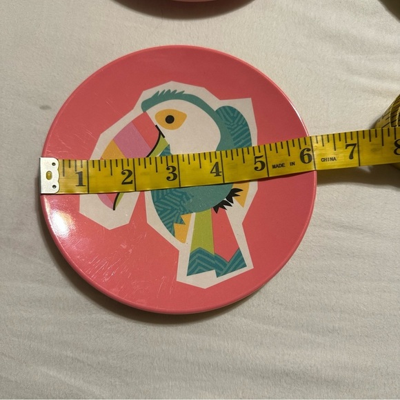 Issac Mizrahi Plates Melamine Colorful Bird-Themed Dessert Beach House Coast 6” - Picture 8 of 9